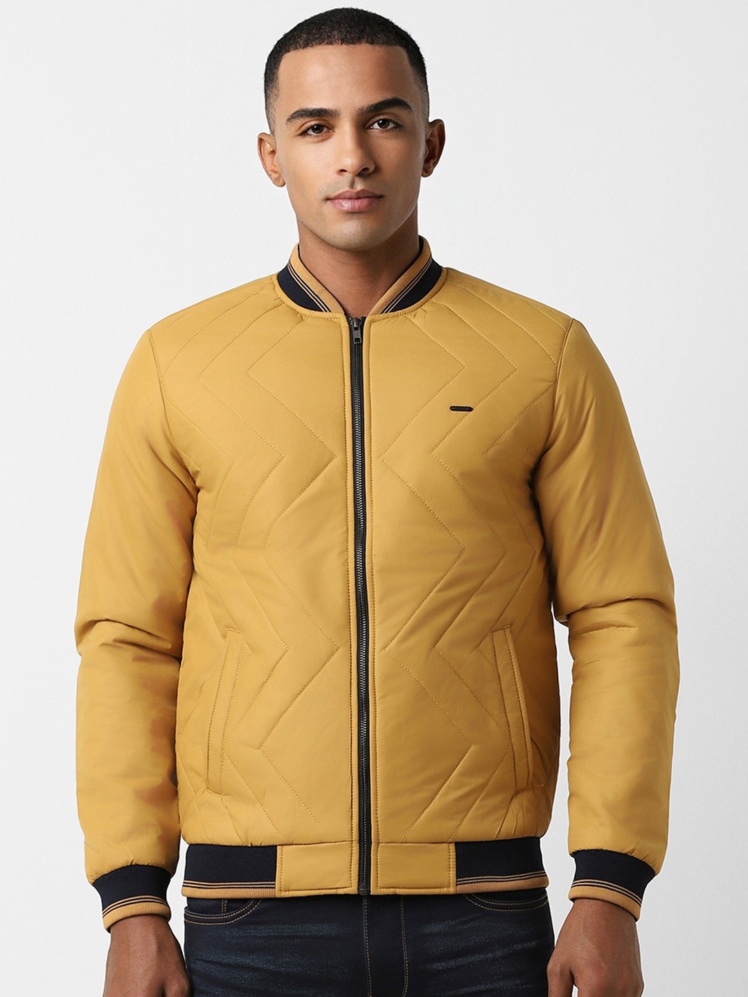 

PETER ENGLAND UNIVERSITY Henley Neck Open Front Jacket, Yellow