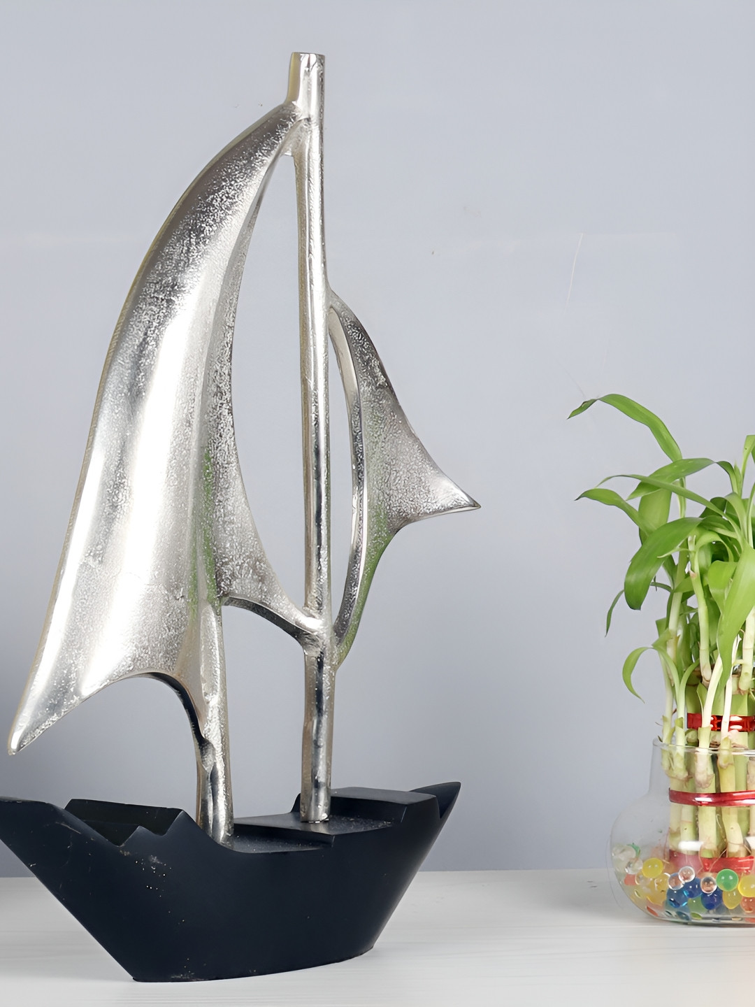 

Decor de Maison Silver-Toned Dream Boat Large Showpiece