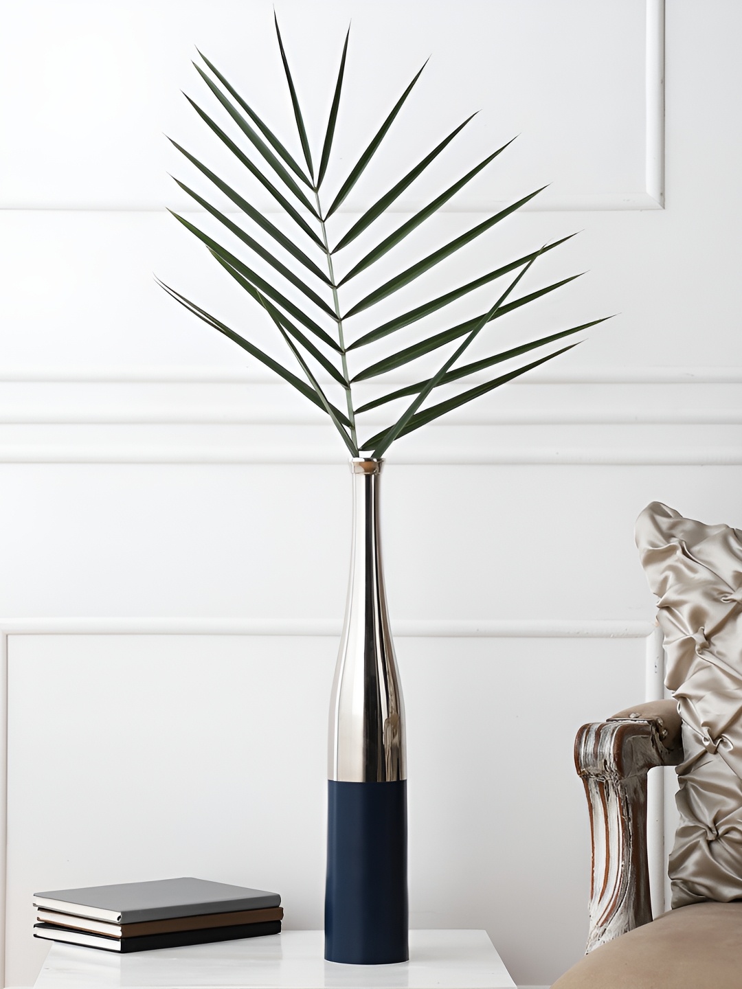 

Decor de Maison Grey & Blue Metal Champagne Bottle Flower Vase