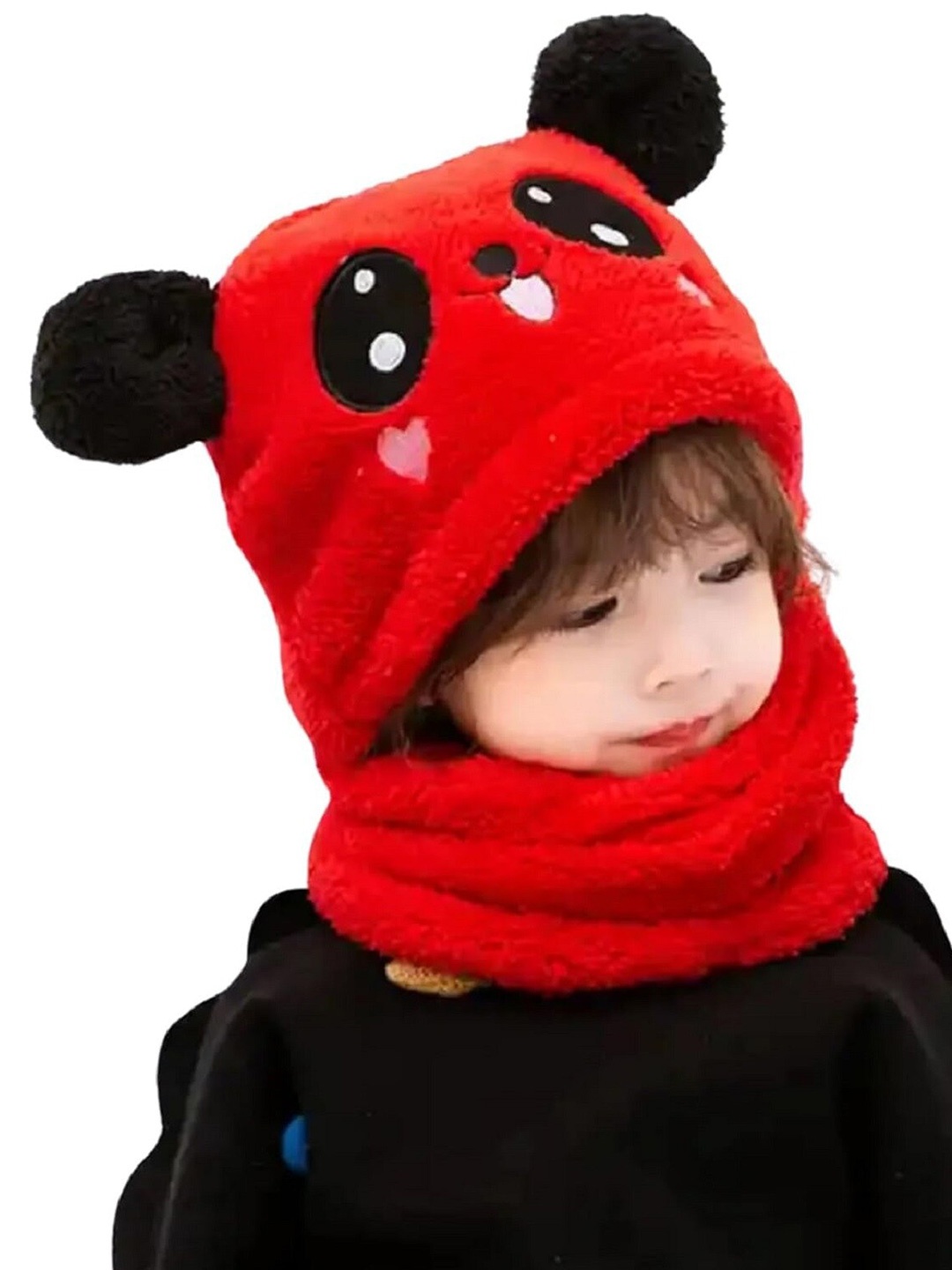 

Zacharias Boys Self Design Woollen Balaclava, Red