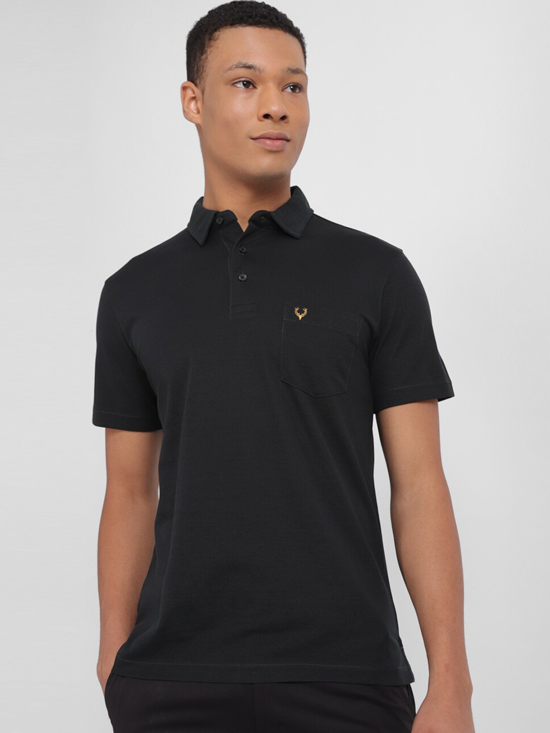 

Allen Solly Polo Collar Pure Cotton T-shirt, Black