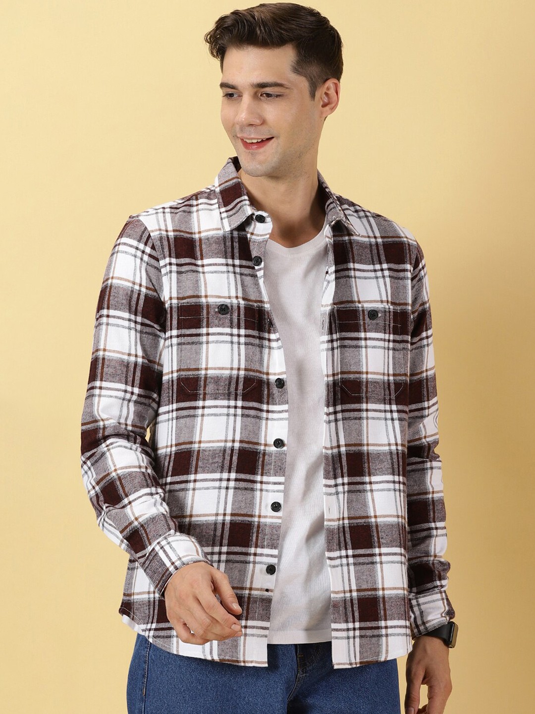 

Thomas Scott Standard Slim Fit Tartan Checked Casual Shirt, Maroon