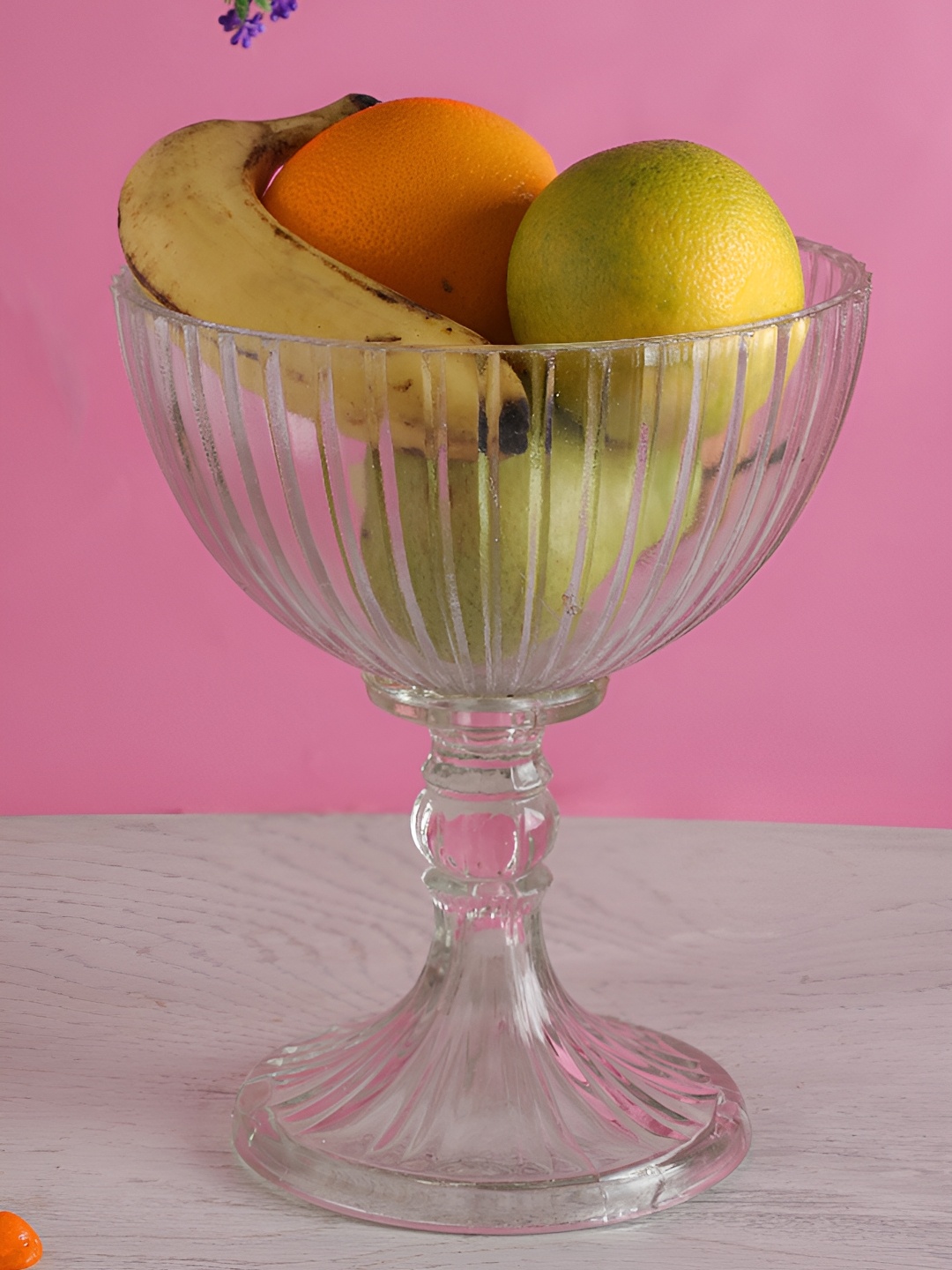 

Clovefry Transparent Glass Footed Fruit Display Decorative Bowls
