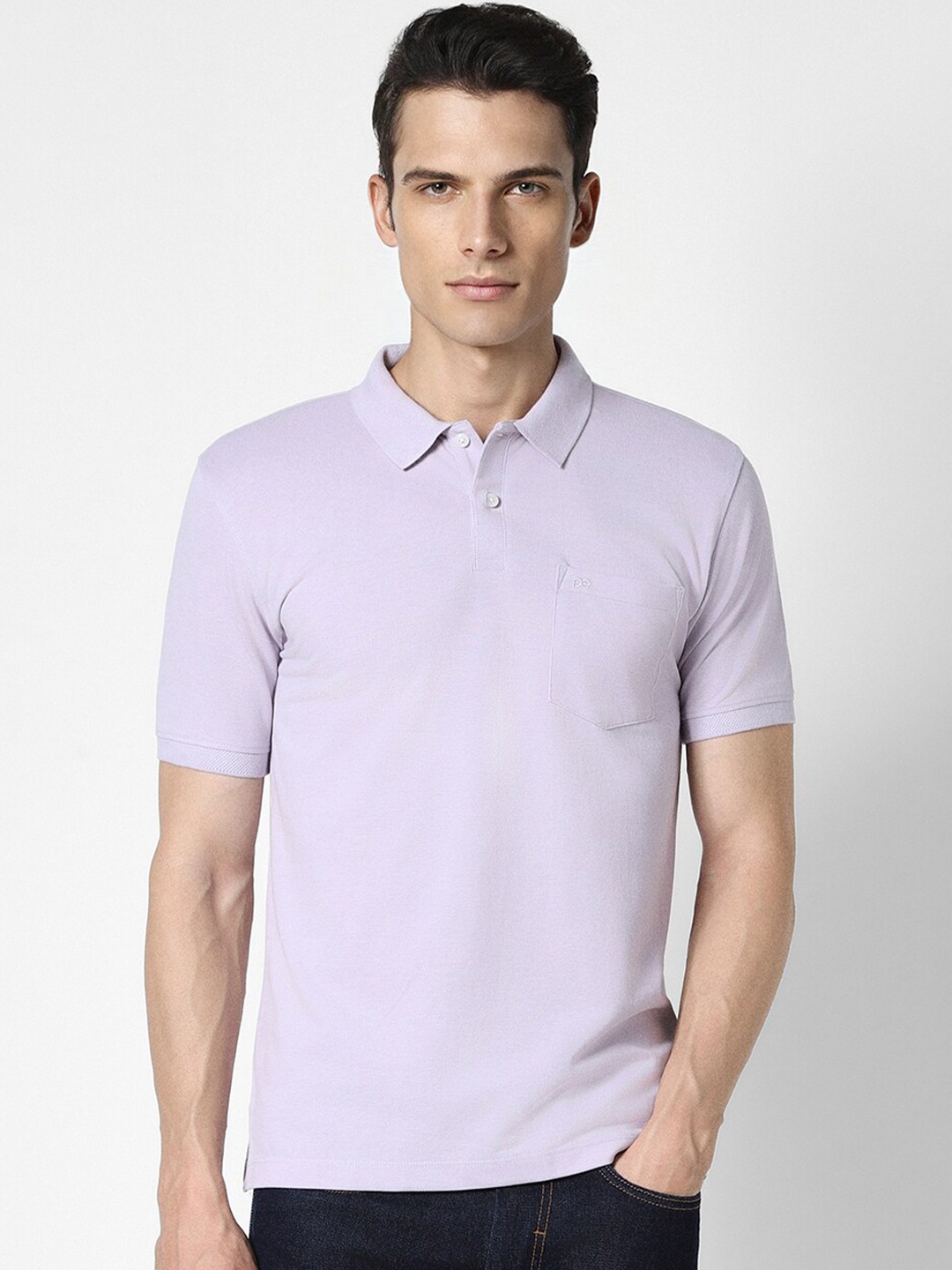 

Peter England Polo Collar Short Sleeves T-shirt, Purple