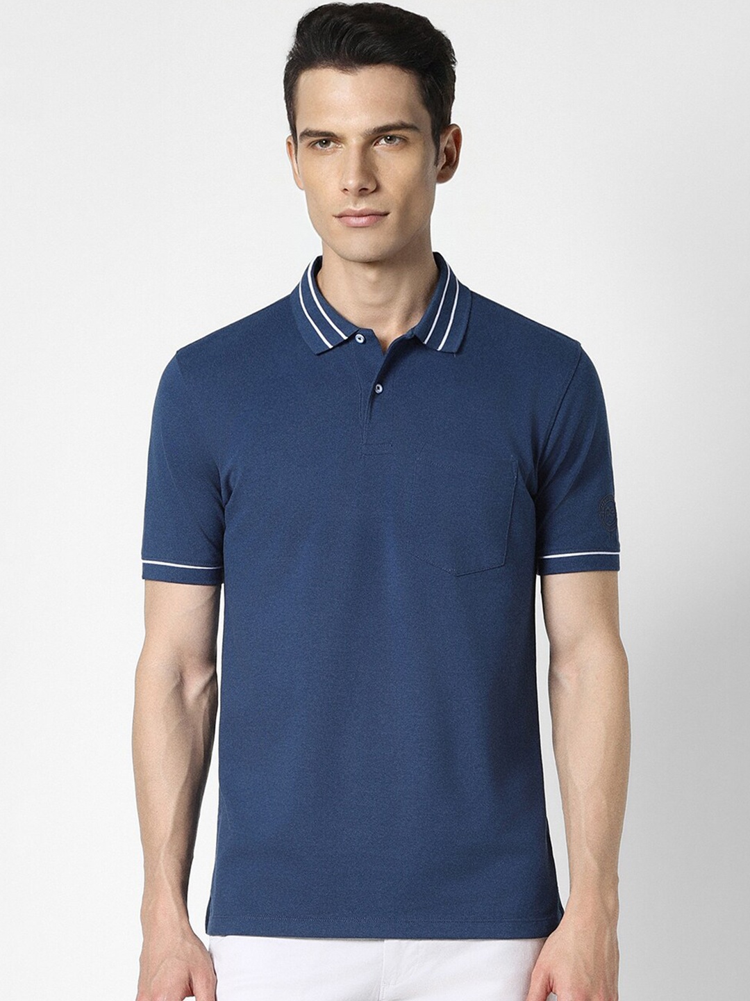 

Peter England Polo Collar Short Sleeves T-shirt, Blue