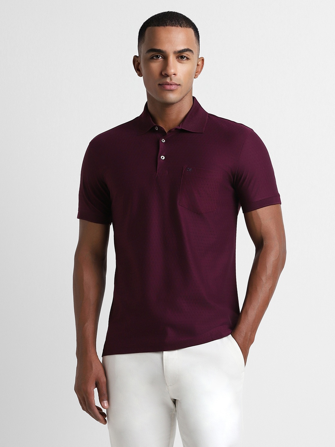 

Peter England Elite Men Maroon Polo Collar Slim Fit T-shirt