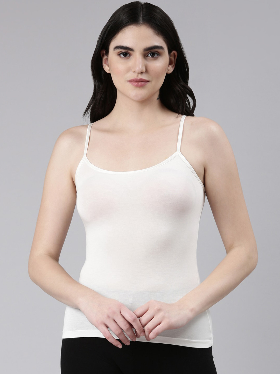 

FASO Shoulder Strap Non-Padded Camisole, Off white