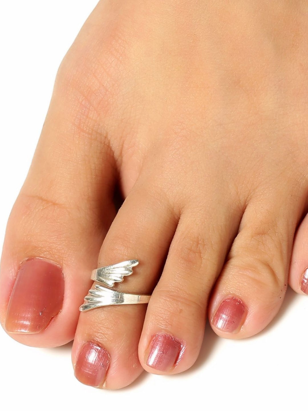 

Unniyarcha 92.5 Sterling Silver Feather Toe Ring