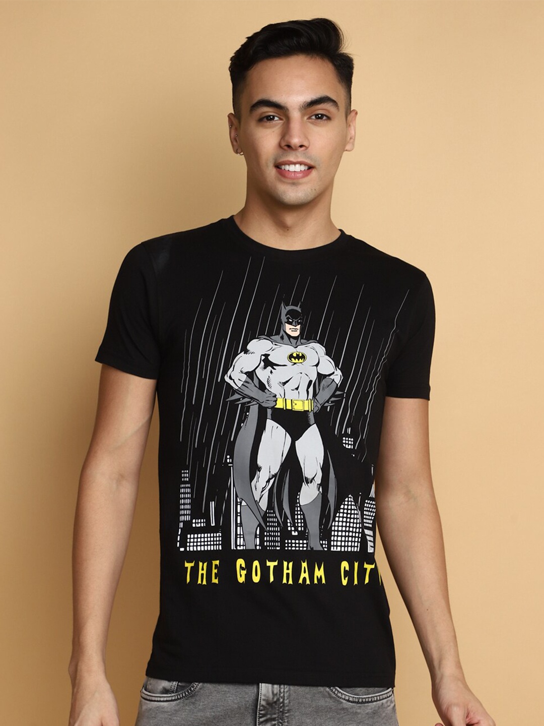 

V-Mart Batman Graphic Printed Cotton T-shirt, Black