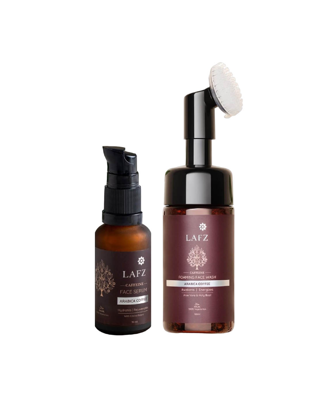 

LAFZ Set of 2 Arabica Coffee Foaming Face Wash & Serum - 100ml+30ml, Brown