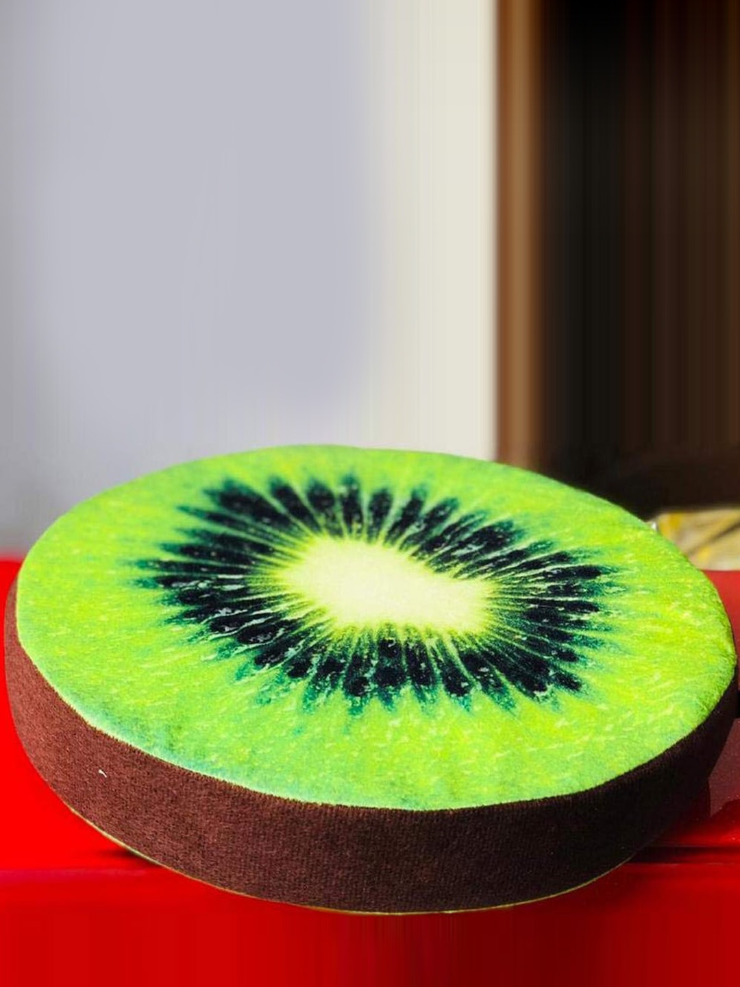 

ME & YOU Green Kiwi Fruit Microfiber Velvet Pre-Filled Cushion