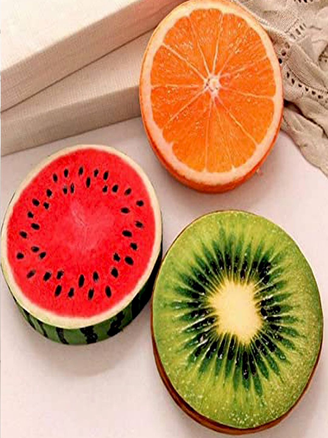 

ME & YOU Orange & Red 3 Pieces Fruits Decorative Pillows
