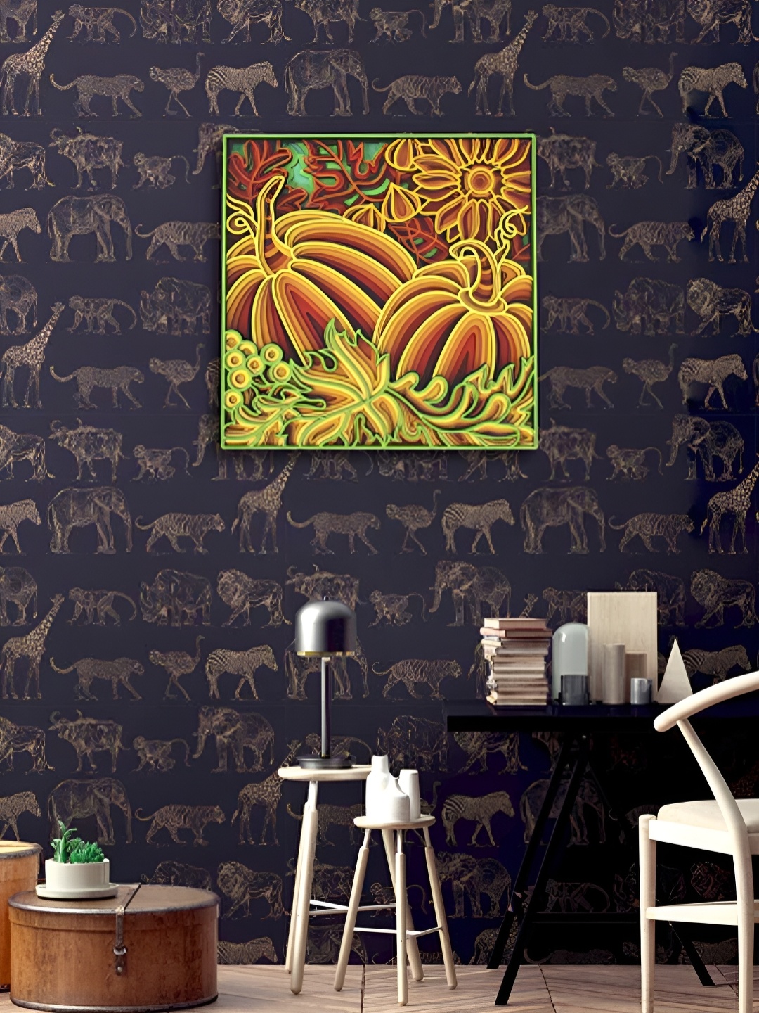 

CLAWCRAFTS Brown & Green Wooden 3D Mandala Wall Art