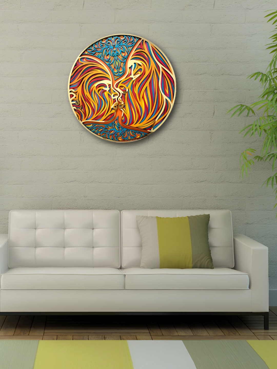 

CLAWCRAFTS Blue & Red Wooden 3D Mandala Wall Art