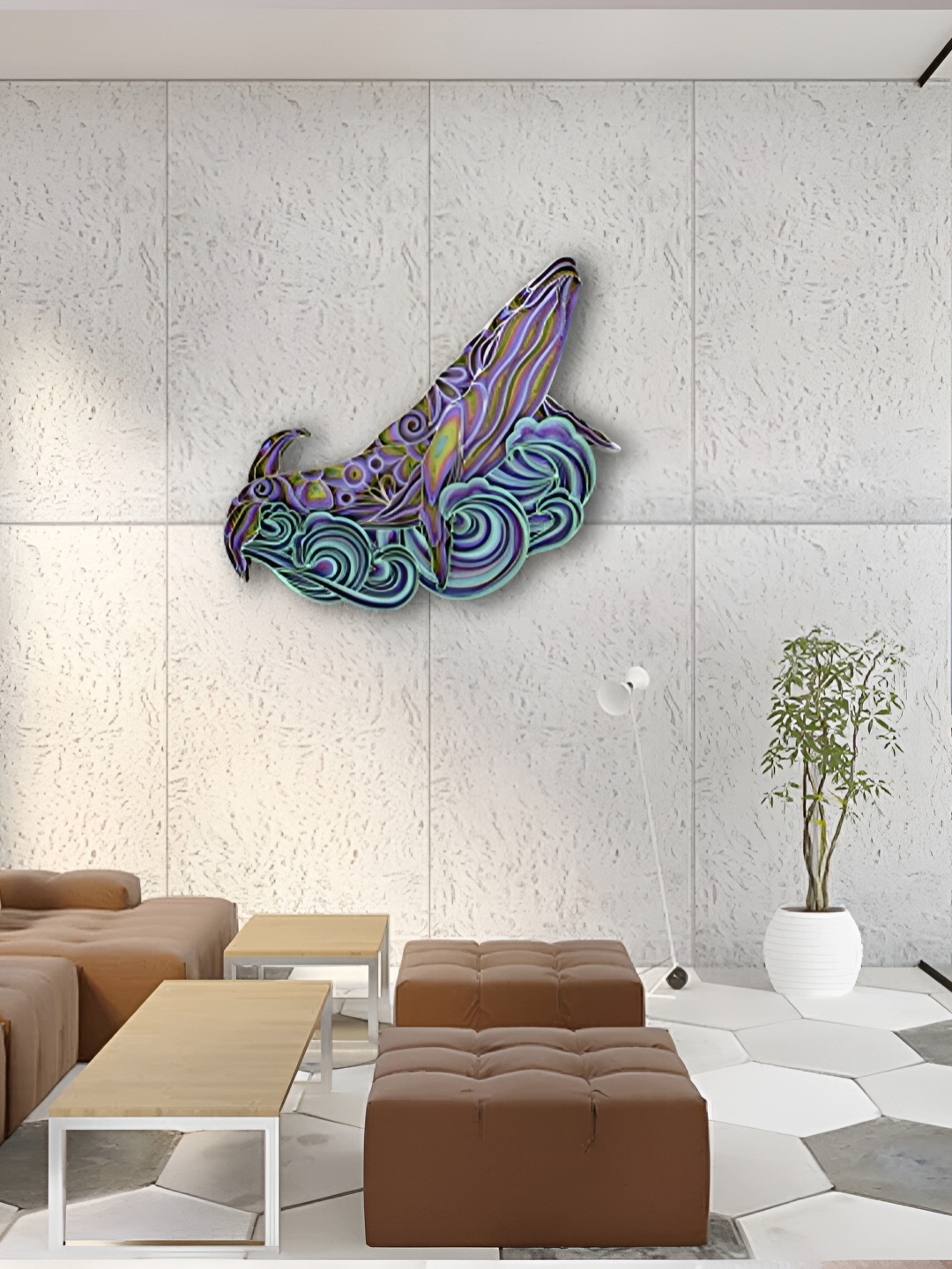 

CLAWCRAFTS Brown & Blue Wooden 3D Mandala Wall Art