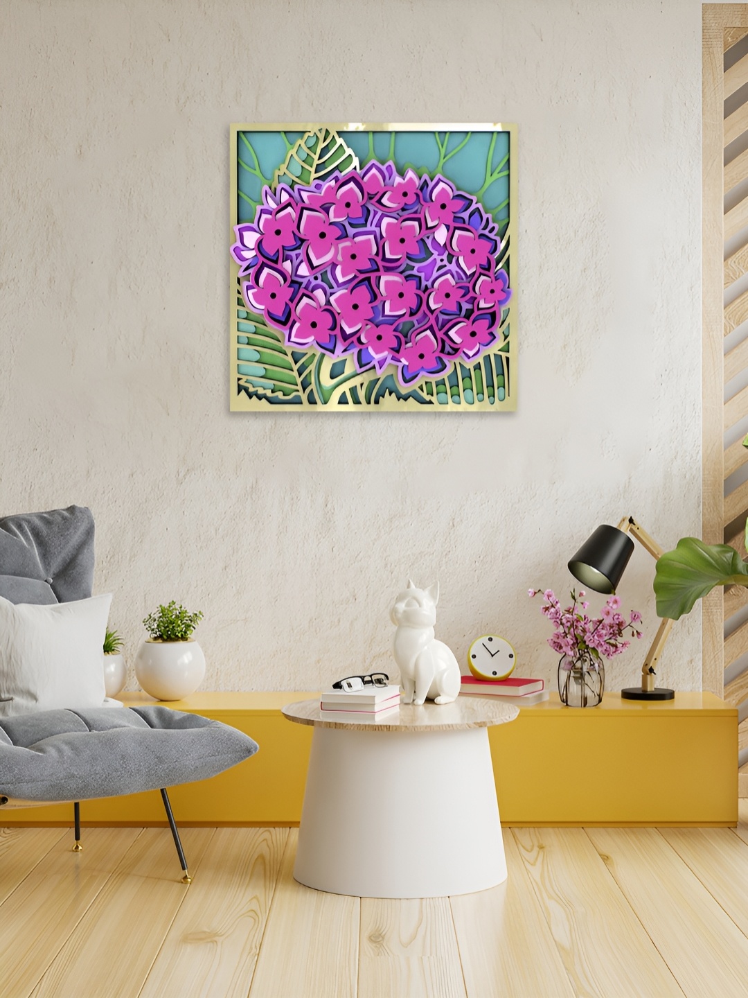 

CLAWCRAFTS Purple Wooden 3D Mandala Wall Art