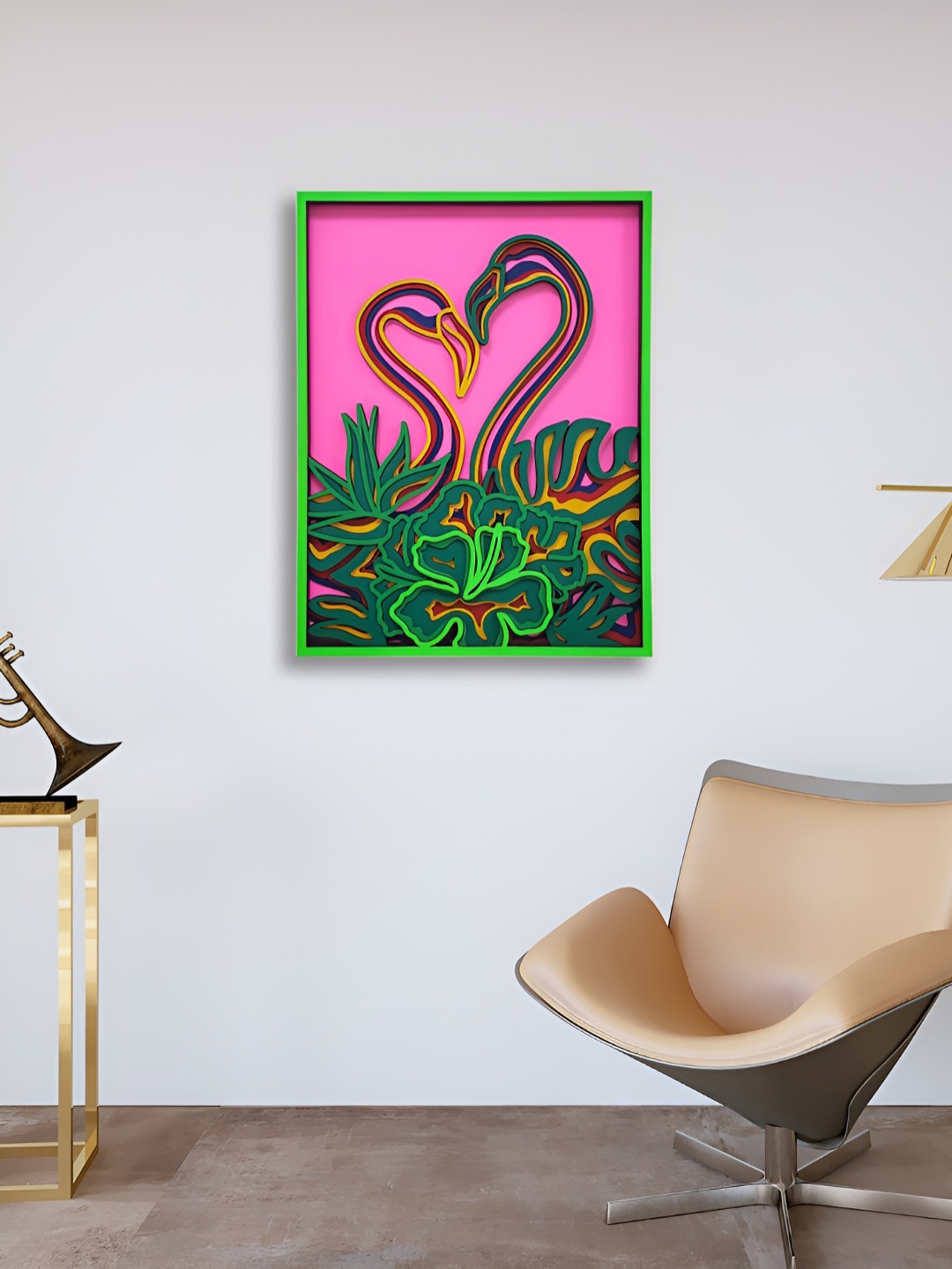 

CLAWCRAFTS Pink & Green Wooden 3D Mandala Wall Art