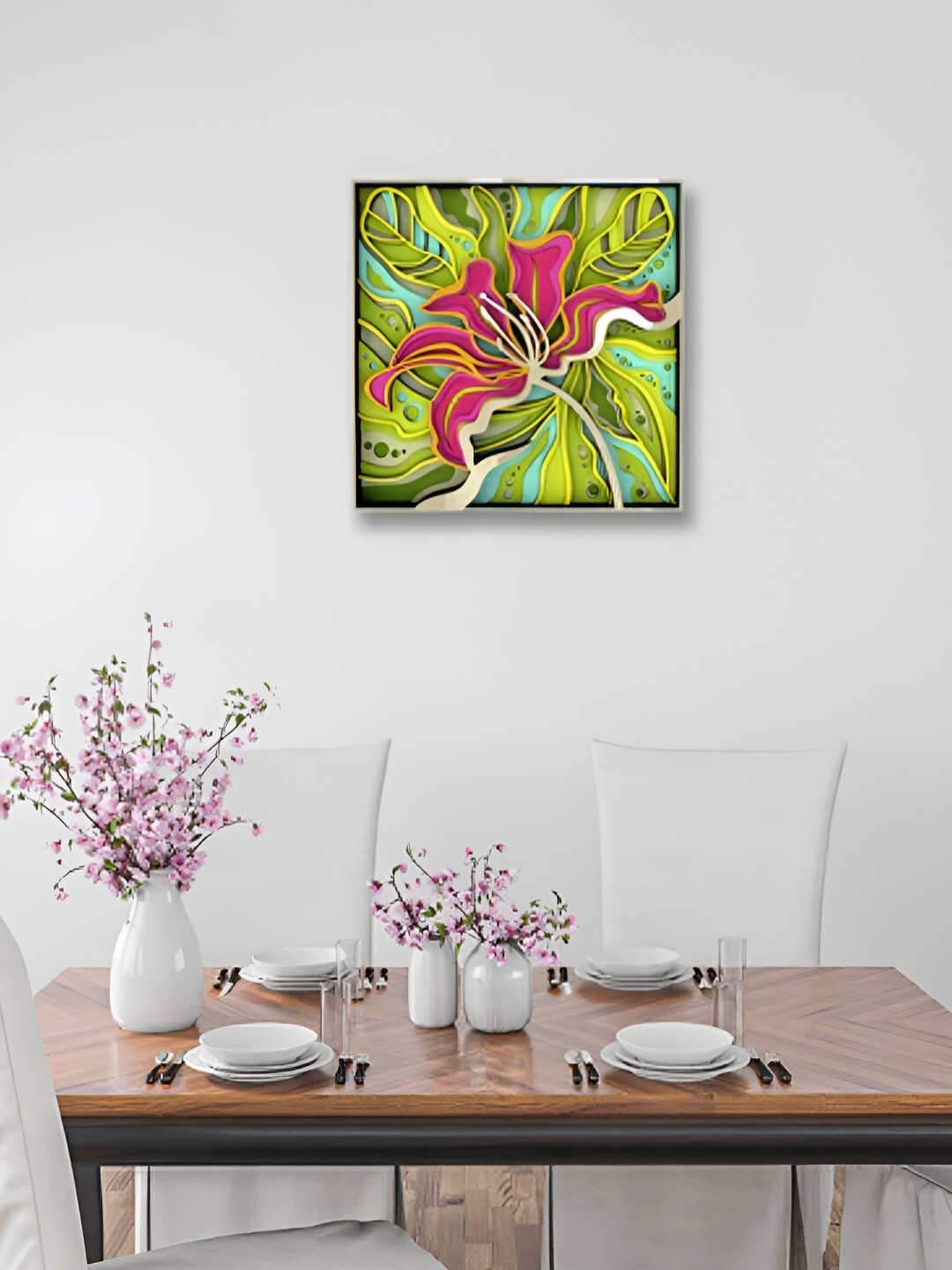 

CLAWCRAFTS Green & Red Wooden 3D Mandala Wall Art