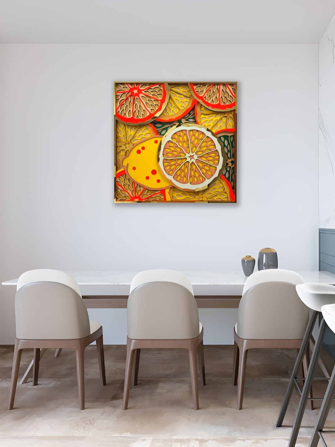 

CLAWCRAFTS Yellow & Red Wooden Mandala Wall Art