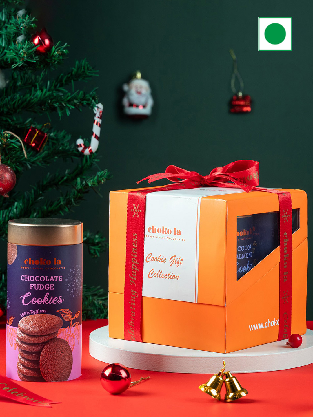 

choko la Set Of 4 Christmas Assorted Cookies - 640g, Brown