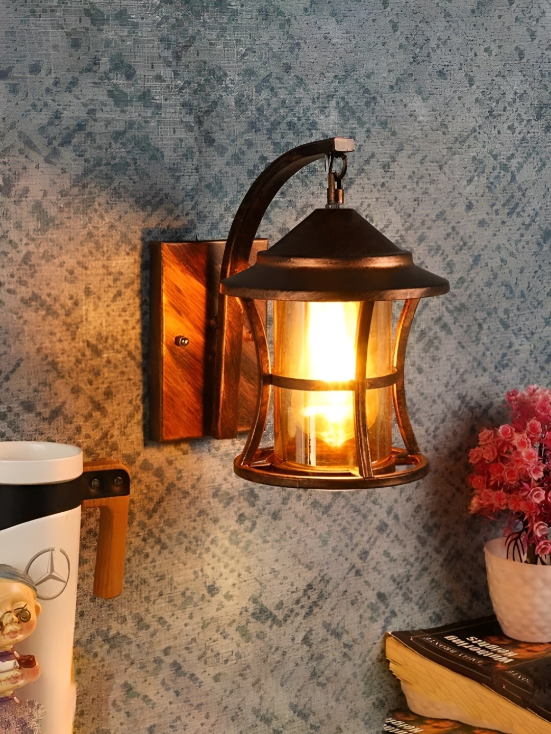 

Lyse Decor Brown Metal Bell Shaped Wall Lamp
