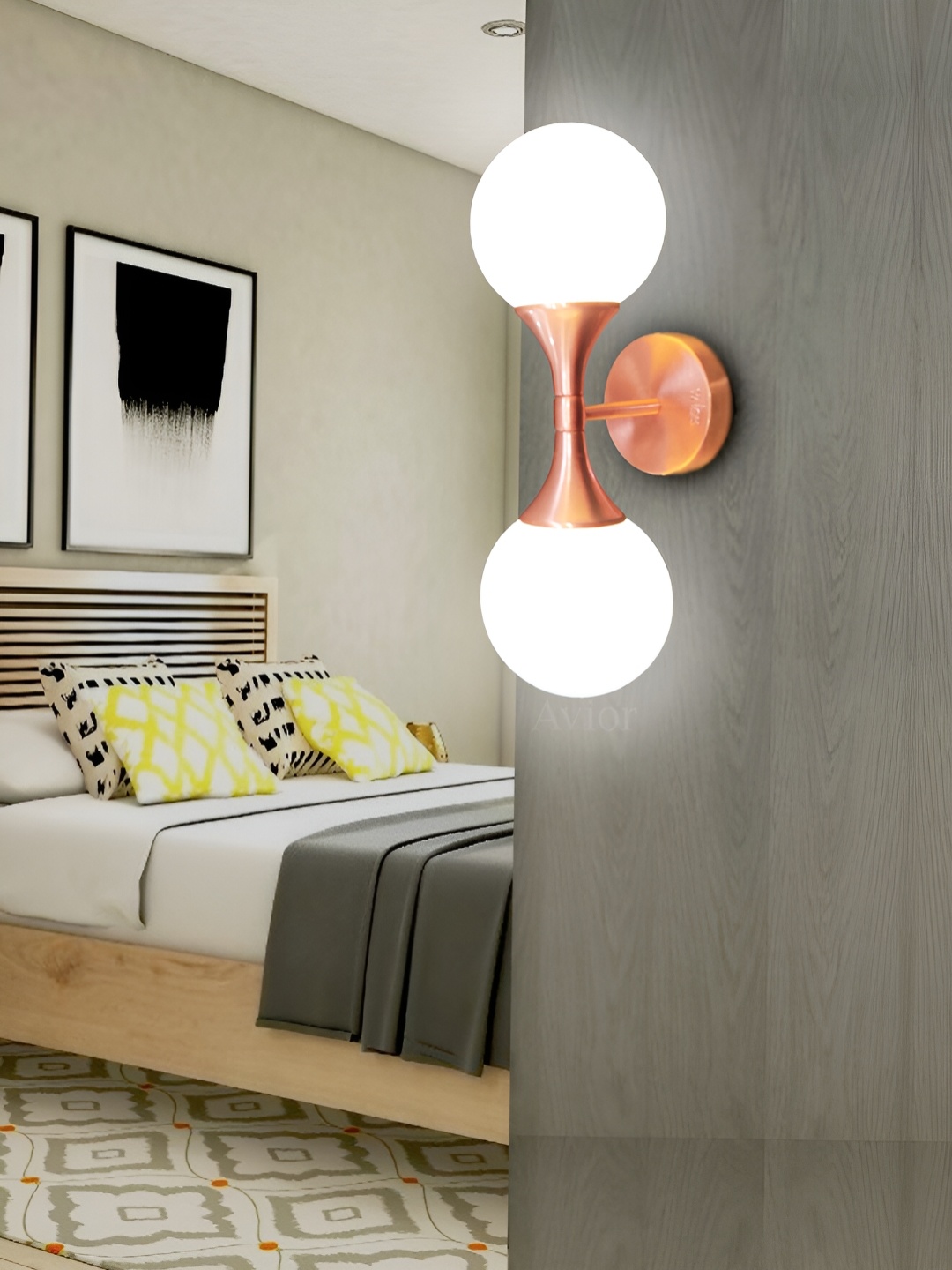 

Lyse Decor Copper Toned Metal Spherical Shaped Wall Lamp