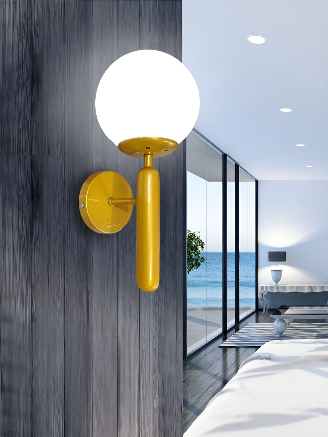 

Lyse Decor Gold Toned Metal Spherical Wall Lamp