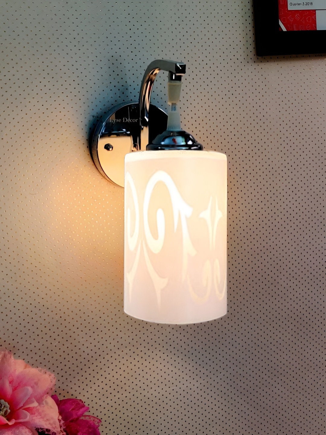 Lyse Decor Silver Toned Metal Cylinder Wall Lamp