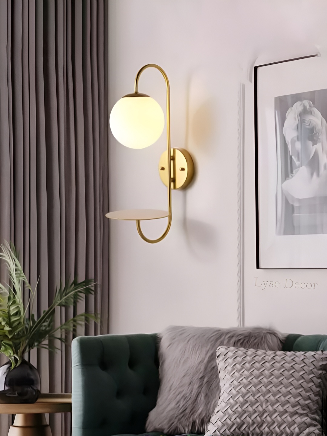 

Lyse Decor Silver Toned Metal Spherical Wall Lamp