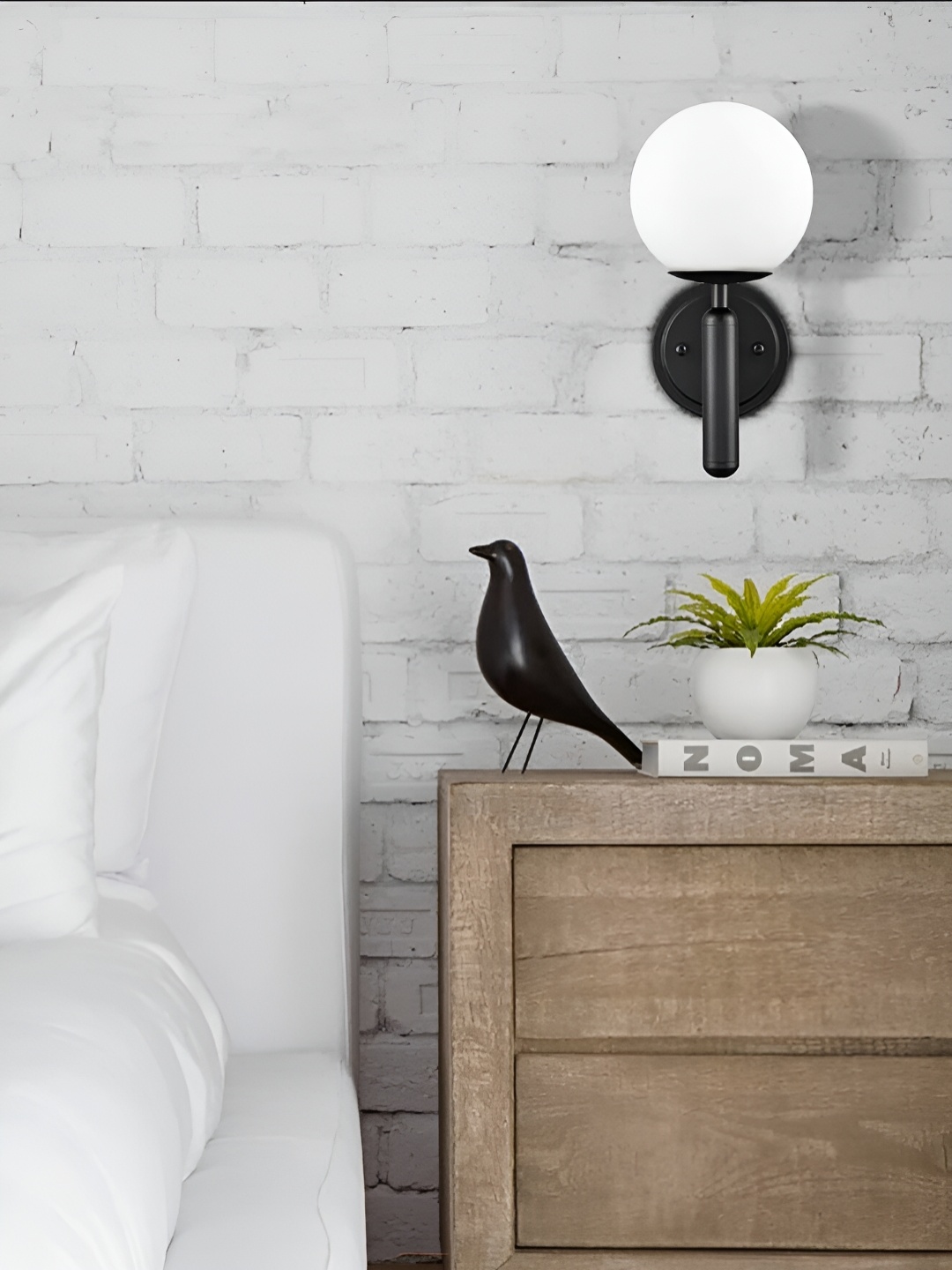 

Lyse Decor Black Metal Spherical Wall Lamp