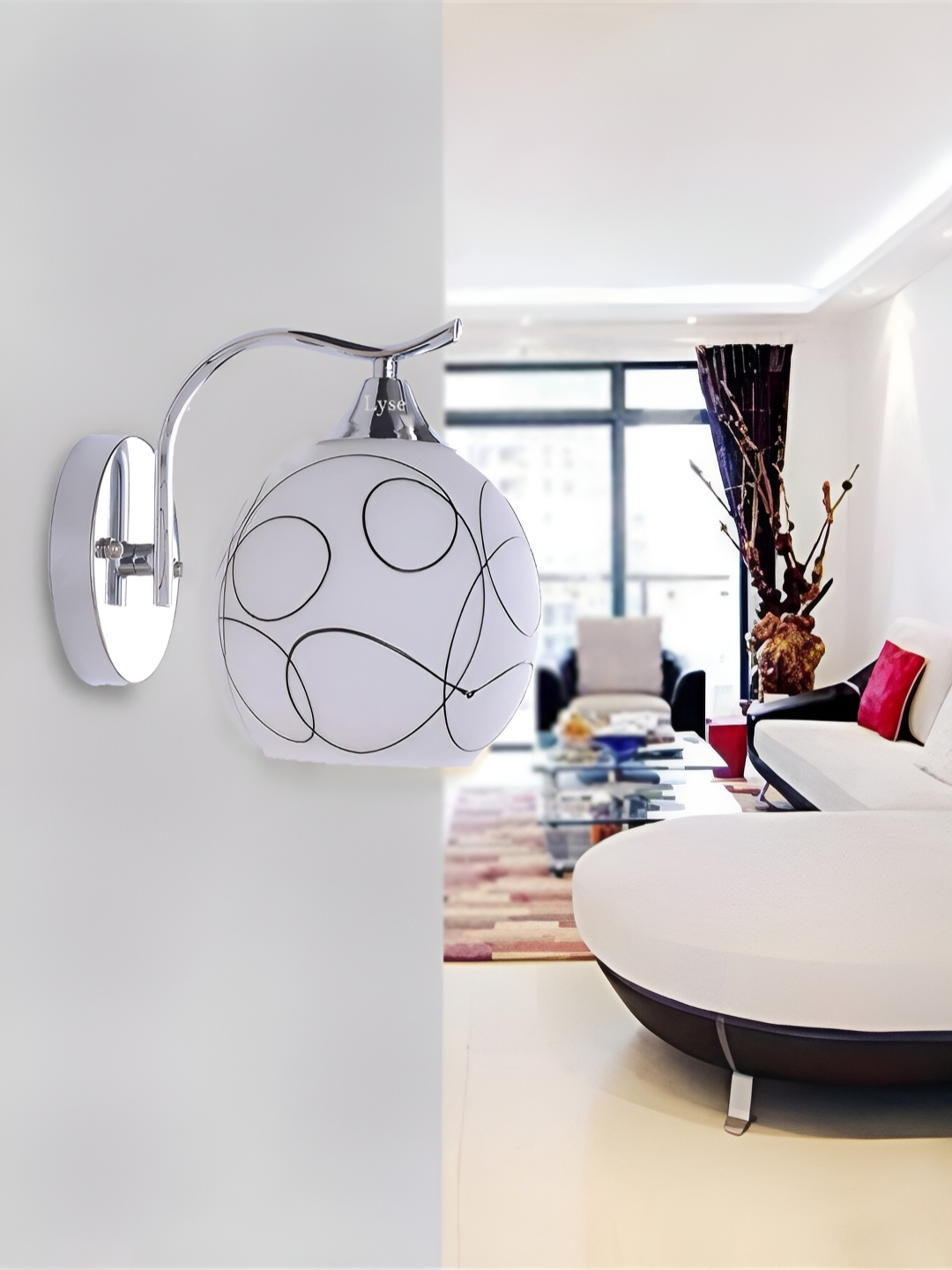 

Lyse Decor Silver-Toned Metal Spherical Wall Lamp