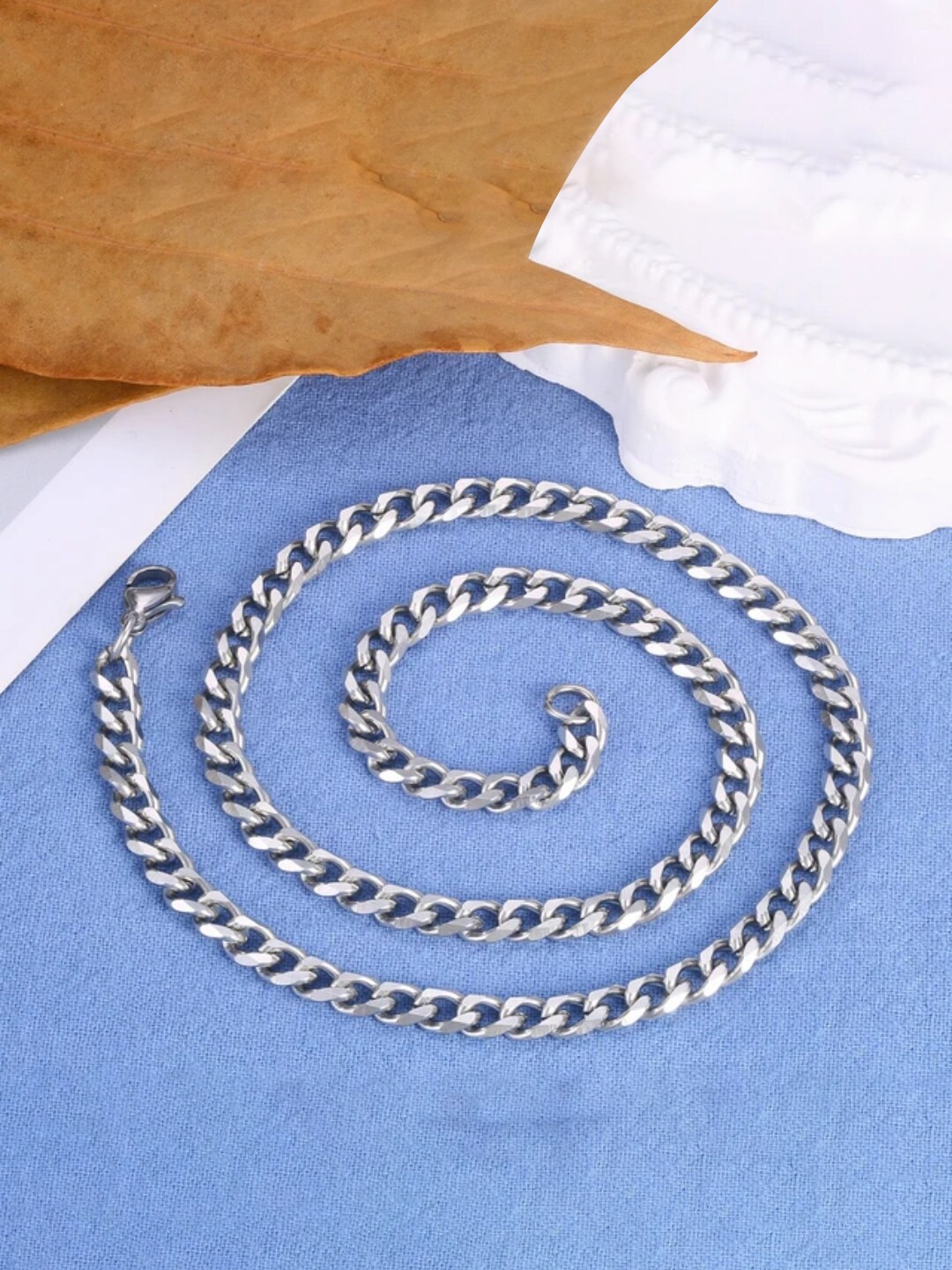 

WROGN Men Stainless Steel Chain, Silver