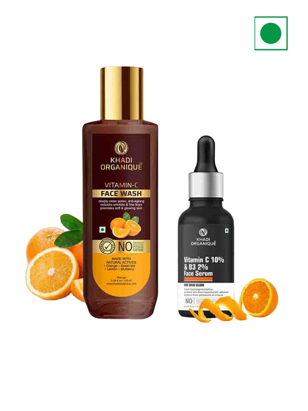 

Khadi Organique Set Of Vitamin C Face Wash - 100ml & Vitamin C Face Serum - 30ml, Black