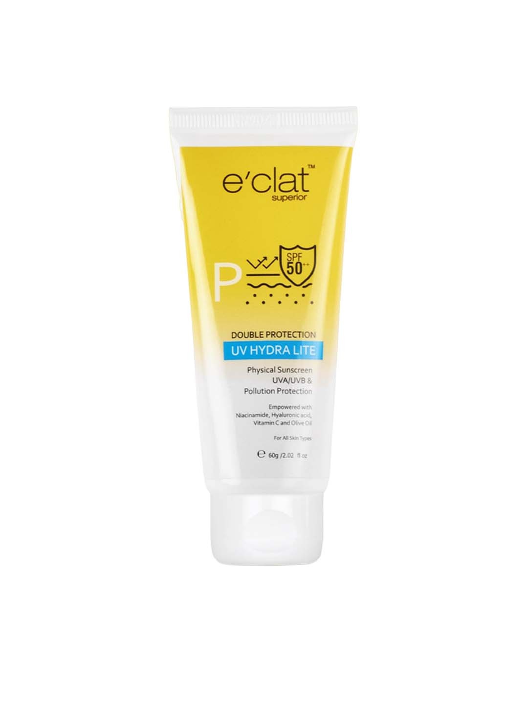 

e'clat superior UV Hydra Lite SPF 50++ Sunscreen - 60g, White