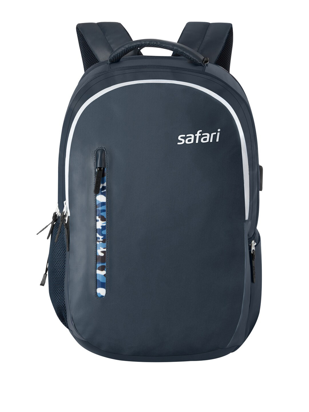 

Safari Whiz Unisex Brand Logo 16 Inch Laptop Backpack with Rain Cover & USB Charging Port, Navy blue