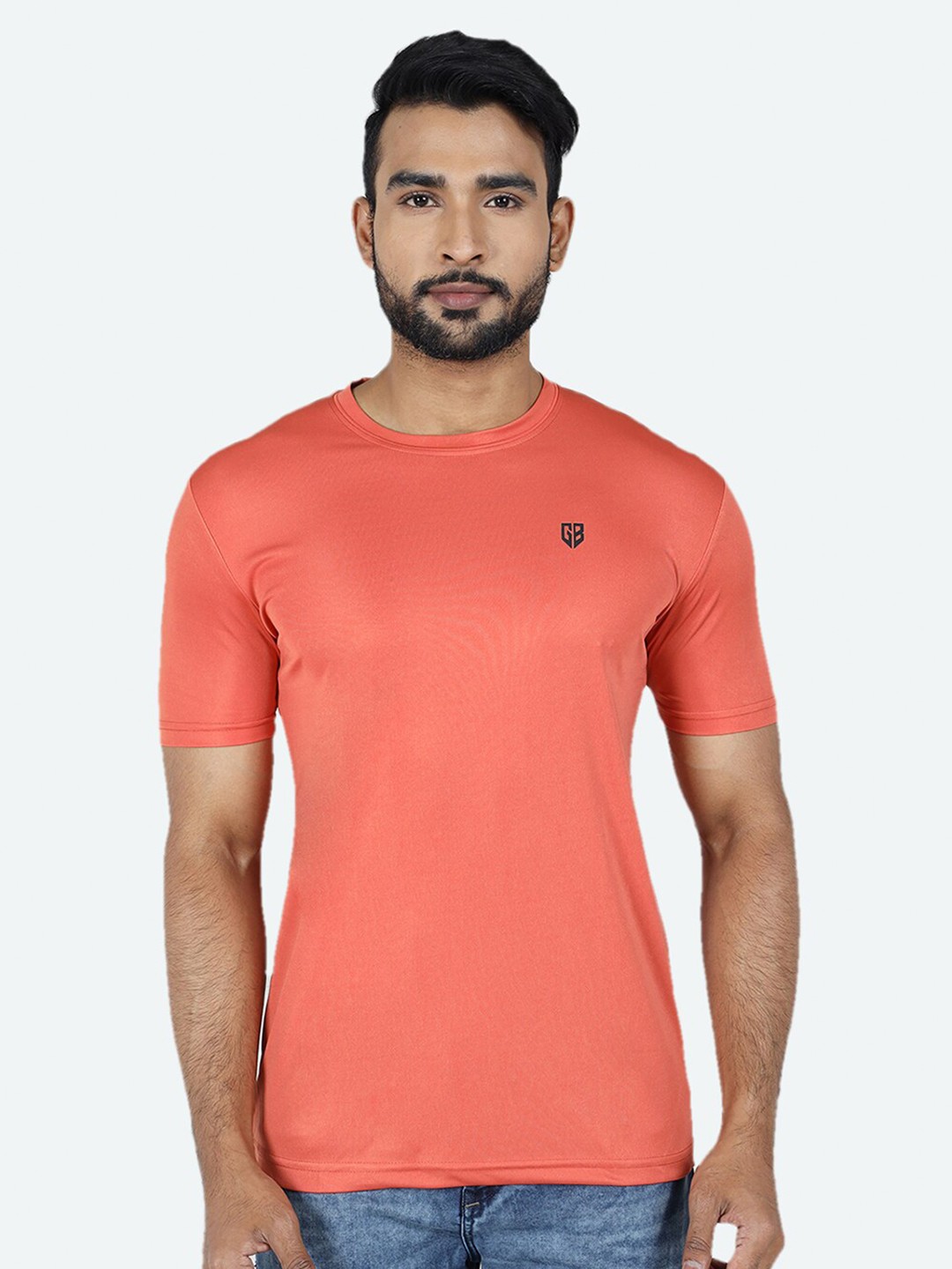 

GAME BEGINS Round Neck Short Sleeves T-shirt, Orange
