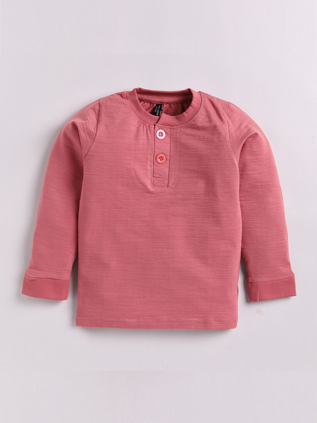 

GAME BEGINS Boys Henley Neck Pure Cotton T-shirt, Coral