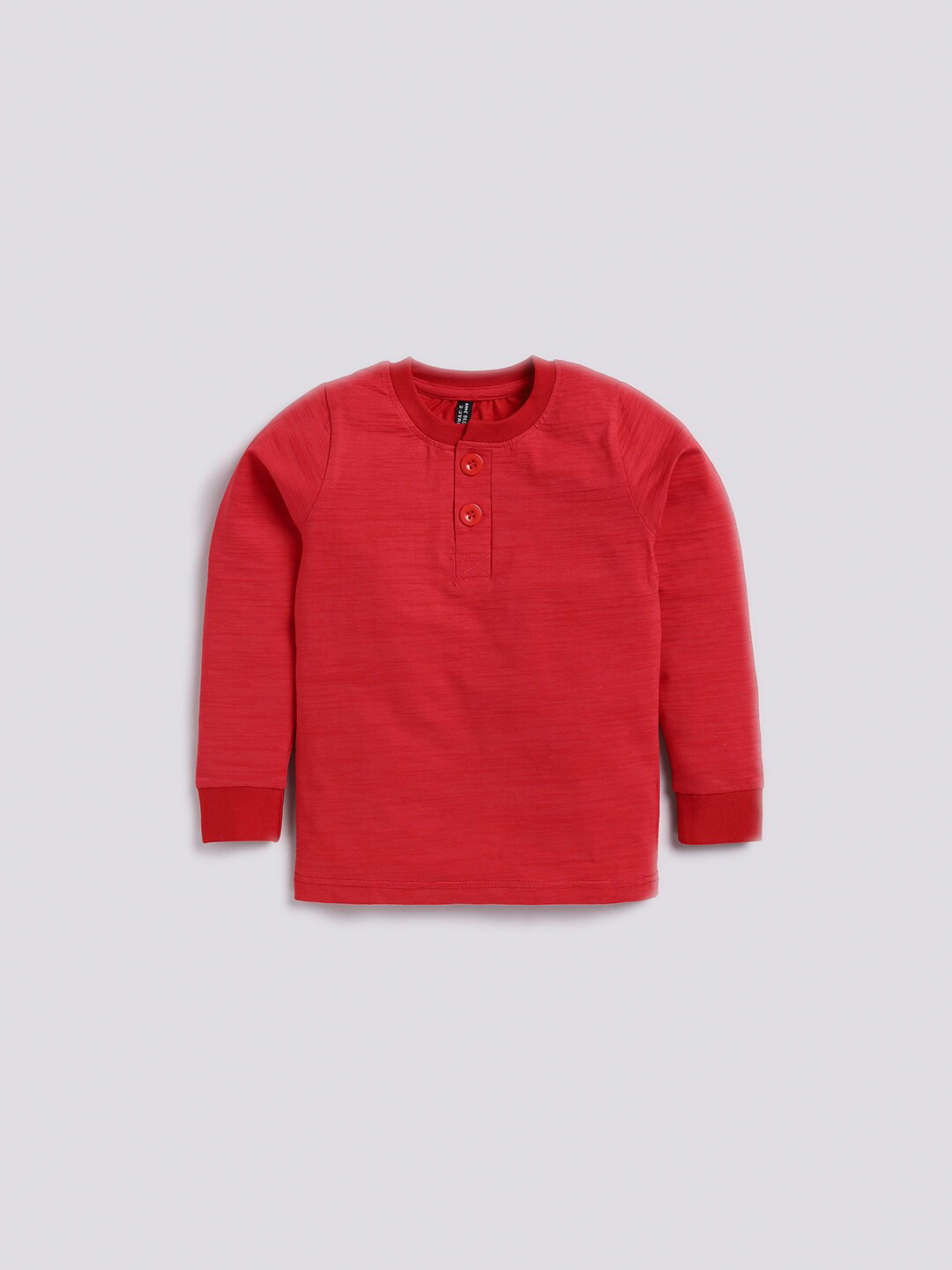 

GAME BEGINS Boys Henley Neck Pure Cotton T-Shirt, Red