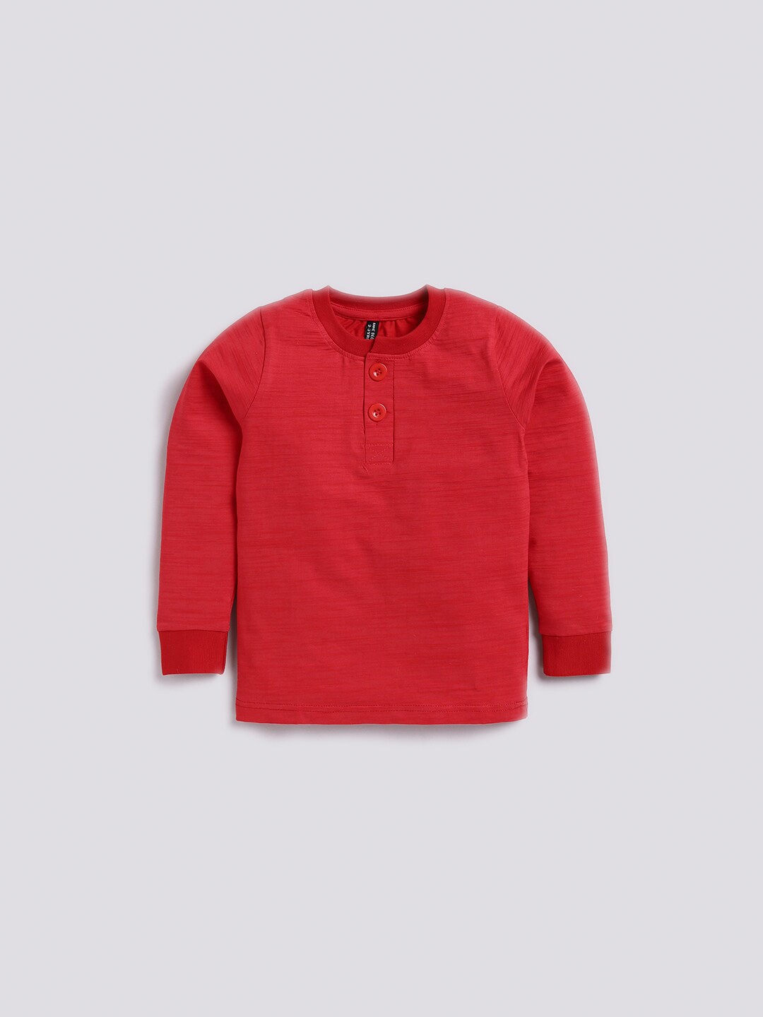 

GAME BEGINS Boys Henley Neck Pure Cotton T-shirt, Red