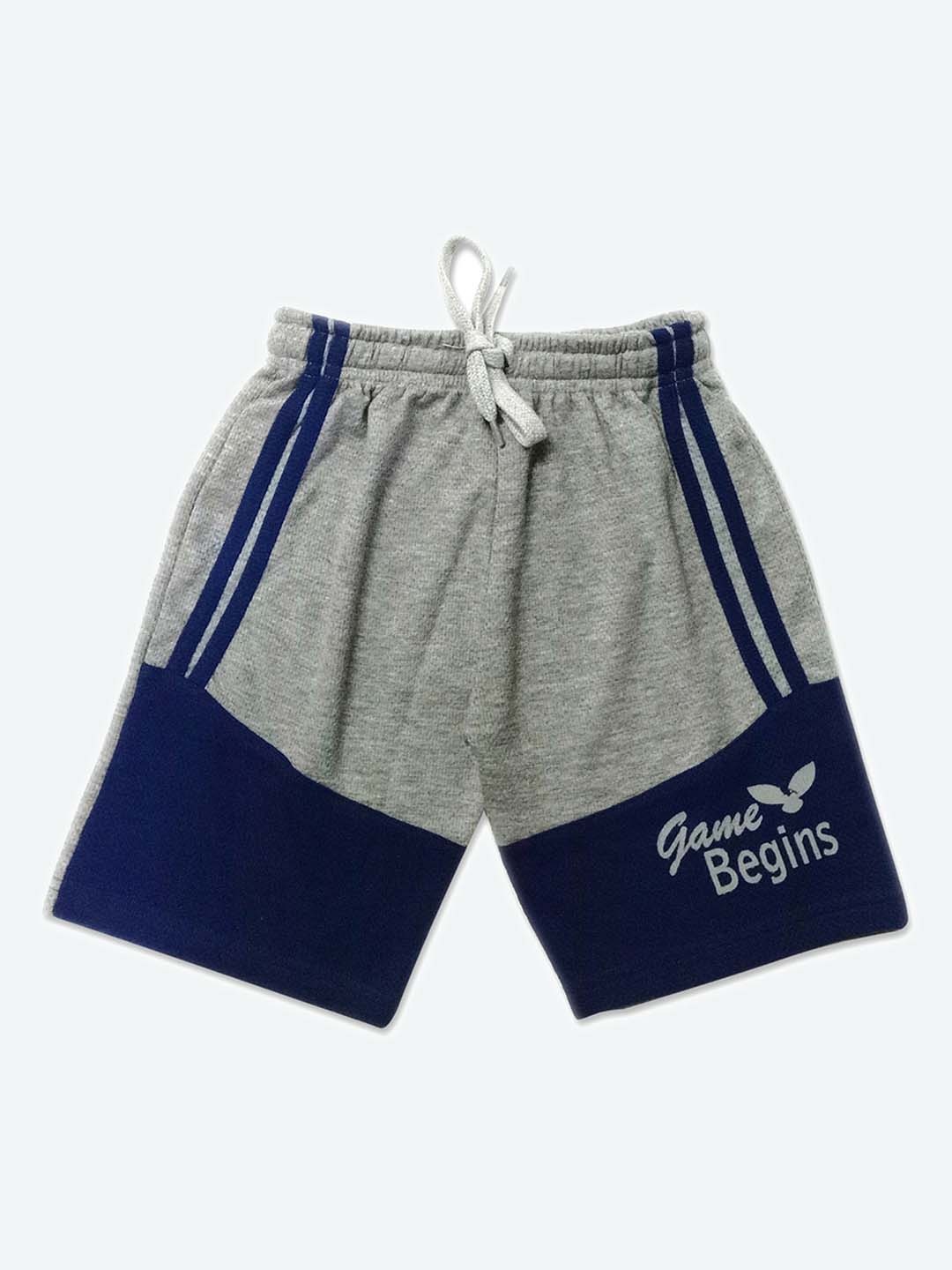 

GAME BEGINS Boys Colourblocked Cotton Shorts, Grey