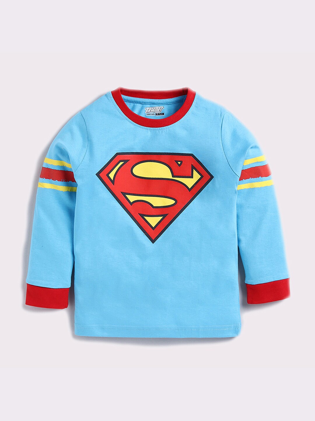 

GAME BEGINS Boys Superman Printed Pure Cotton T-shirt, Blue