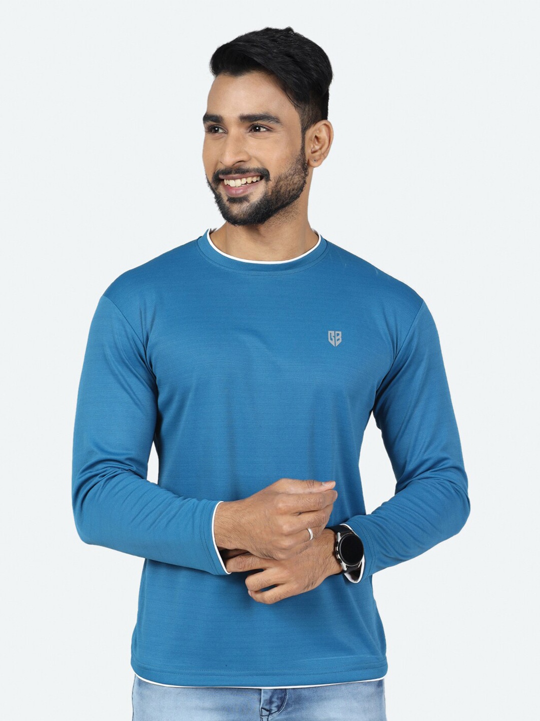 

GAME BEGINS Round Neck T-shirt, Blue