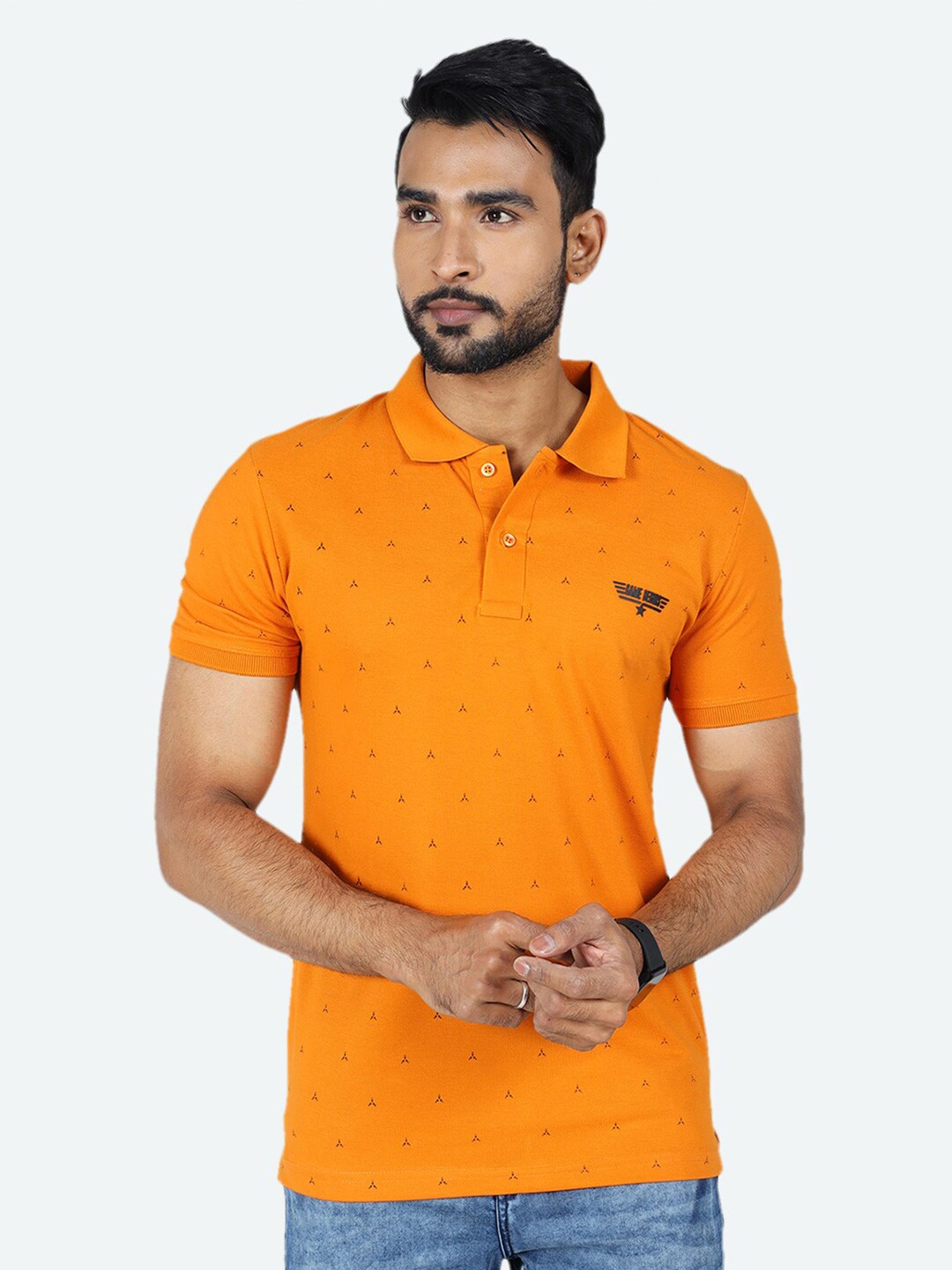 

GAME BEGINS Conversational Printed Relaxed Fit Pure Cotton T-shirt, Orange