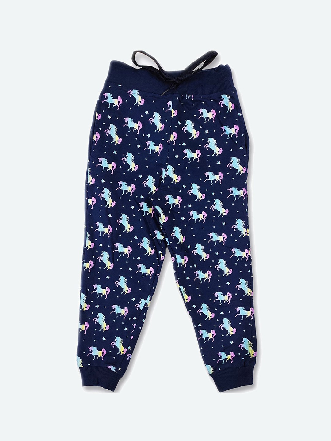 

GAME BEGINS Girls Mid-Rise Conversational Printed Cotton Joggers, Navy blue
