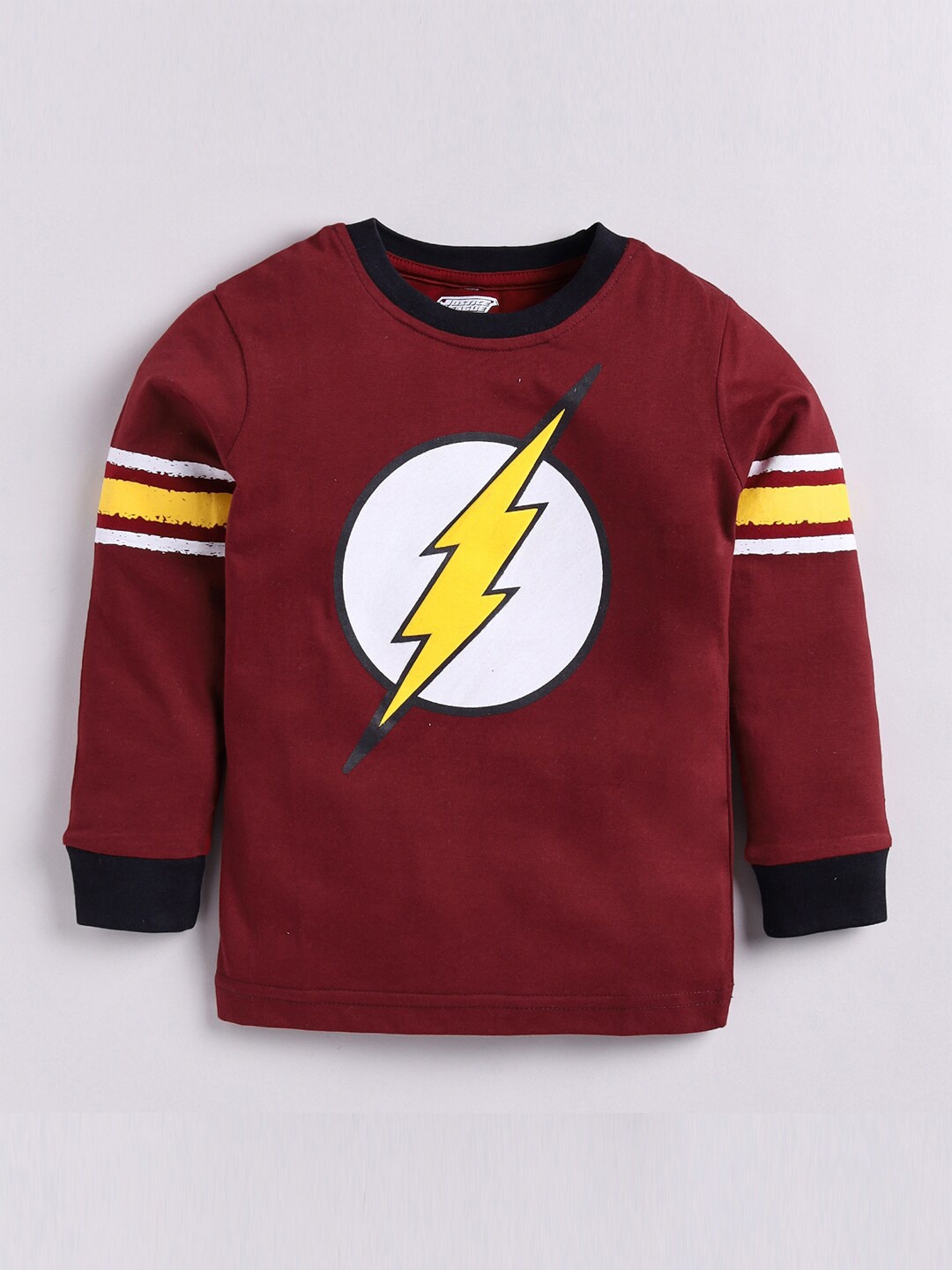 

GAME BEGINS Boys Graphic Printed Pure Cotton Casual T-shirt, Maroon