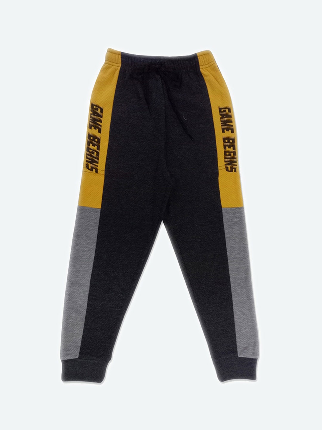 

GAME BEGINS Boys Mid-Rise Typography Printed Cotton Joggers, Grey