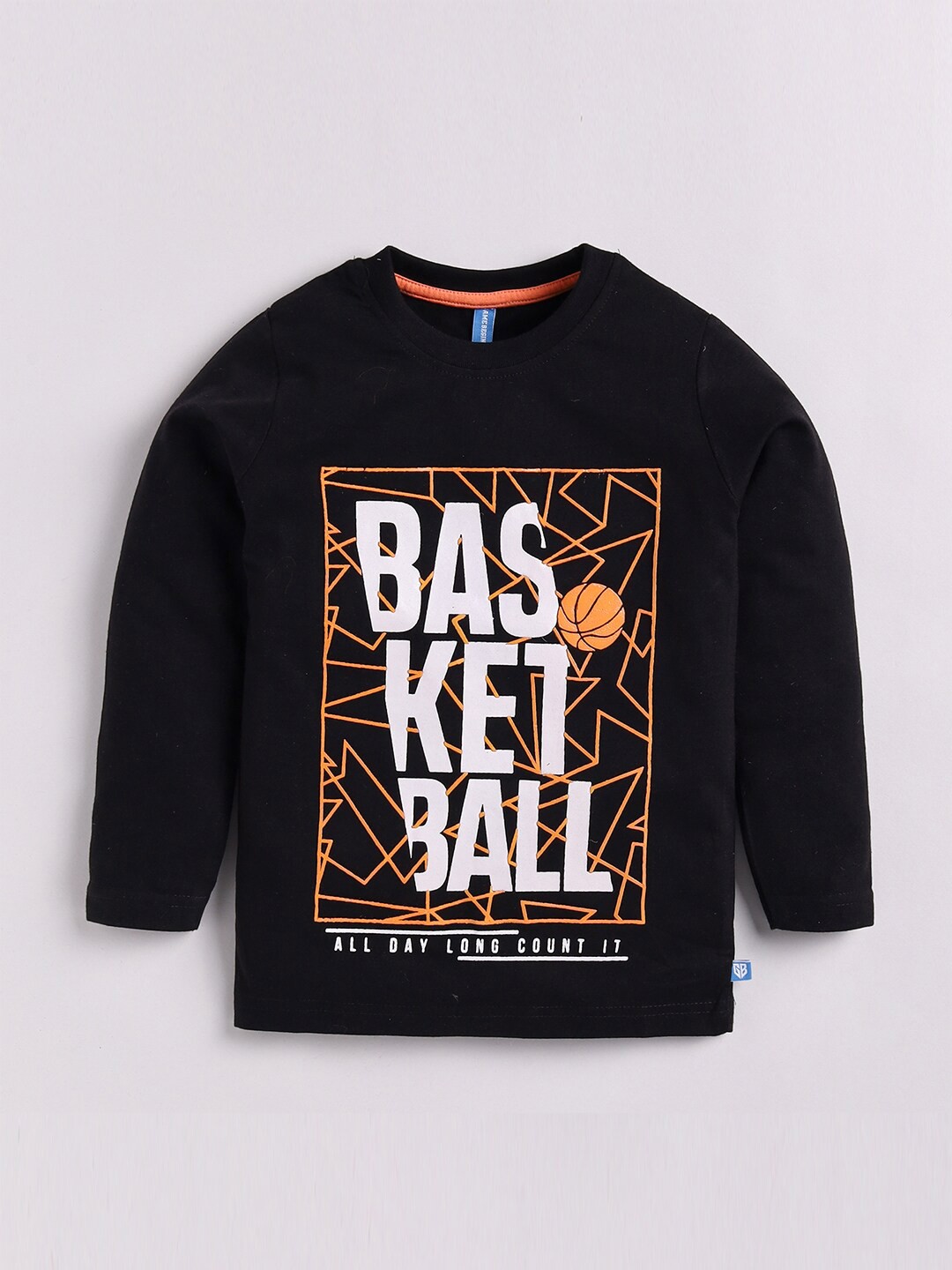 

GAME BEGINS Boys Typography Printed Pure Cotton T-shirt, Black