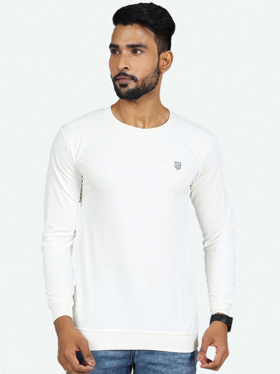 

GAME BEGINS Round Neck Relaxed Fit T-shirt, White