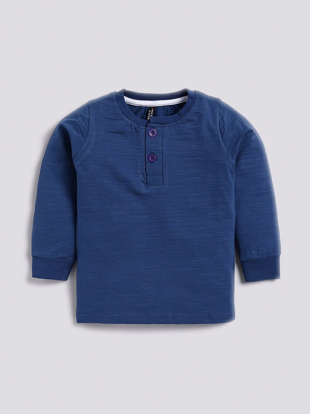 

GAME BEGINS Boys Striped Pure Cotton Regular T-shirt, Blue
