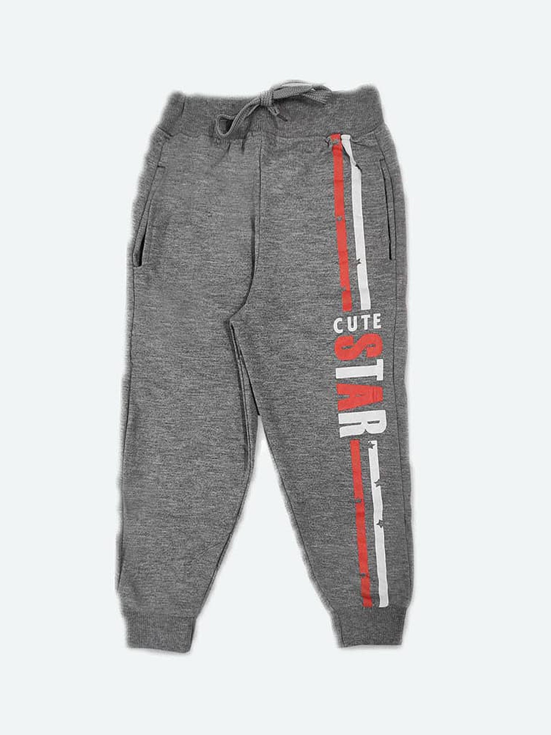 

GAME BEGINS Girls Printed Cotton Joggers, Grey